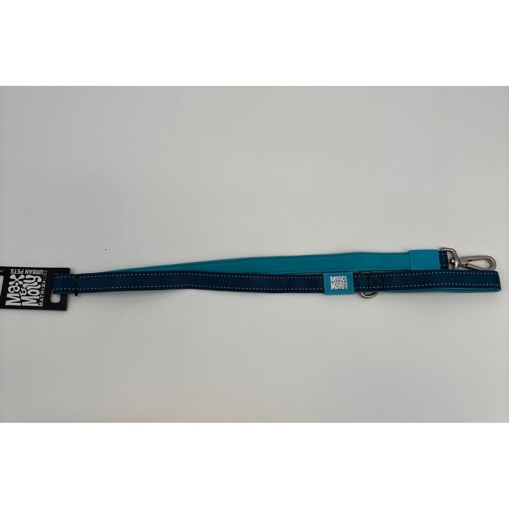 Max & Molly Dog Leash Large Blue Matrix Line Padded Reflective Urban Pets‎ 48"